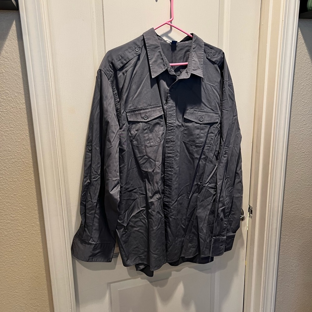 3 Big and tall grey work style shirts in 3xl